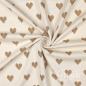 Preview: 0,5 MTR. ♥ WEICHER FEINSTRICK JACQUARD MIT LUREX HERZEN - NATURAL ♥