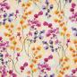 Preview: 0,5 MTR. ♥ VISKOSE PASTELL LEMON FLORAL PINK/LAVENDEL ♥