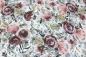 Preview: 0,5 MTR. ♥ MUSSELIN ROSES & FLOWERS WEISS ♥