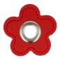 Preview: 1 STÜCK KuNSTLEDER ÖSEN Patch BLUME ROT - 8mm - SILBER