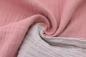 Preview: 0,5 MTR. ♥ DouBLE FACE GAUZE - Musselin  ROSE/HELLGRAU - Baumwollstoff ♥