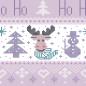 Preview: 0,5 MTR. ♥ SOFT SWEAT ELCH NIKO WeiHNACHTSTRAUM - FLIEDER - EIGENPRODUKTION  ♥