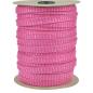 Preview: 1 MTR.FLACHE METALLIC BAUMWOLLKORDEL PINK/SILBER - 2CM