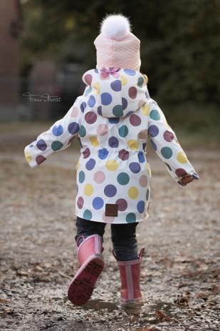 0,5 MTR. ♥ DOTS REGENJACKEN STOFF PASTELL PUNKTE NATUR ♥