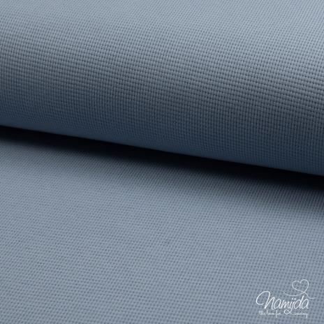 0,5 MTR. WAFFEL JERSEY 100% BAUMWOLLE - DuSTY BLuE