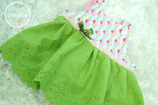 ♥1 Mtr. Wäschespitze -XXL GREEN FLOWERS 17,5cm ♥