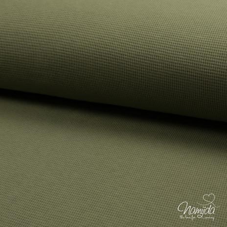 0,5 MTR. WAFFEL JERSEY 100% BAUMWOLLE - KHAKI LIGHT