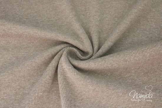 ♥0,5 Mtr. Bündchen - FEINRIPP TAUPE MELANGE - Schlauch ♥ EXTRABREIT - PASSEND ZUM WINTER SWEAT 6153