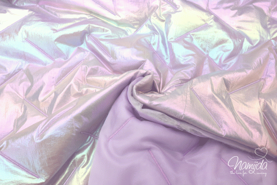 0,5 MTR. ♥ RAINBOW SHINY ABGESTEPPTER JACKENSTOFF - FLUOREZIEREND ♥