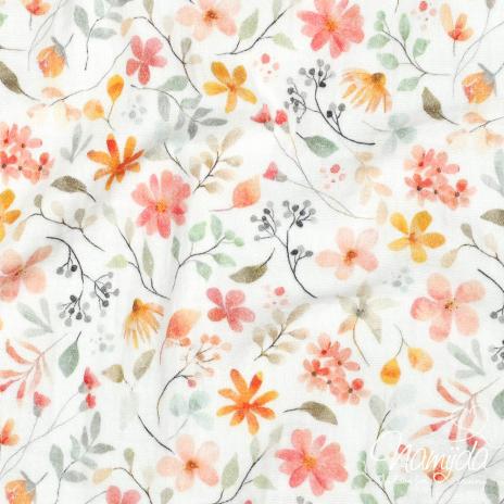 0,5 MTR. ♥ MUSSELIN FLOWERS APRICOT ♥