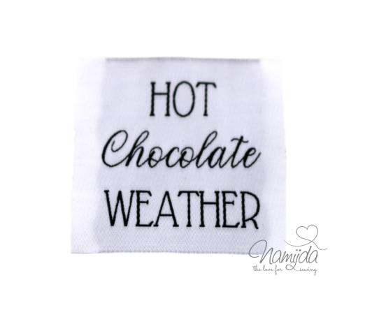 1 STCK. ♥ XL NAMIJDA EP WEBETIKETTEN - HOT Chocolate WEATHER - WEISS ♥