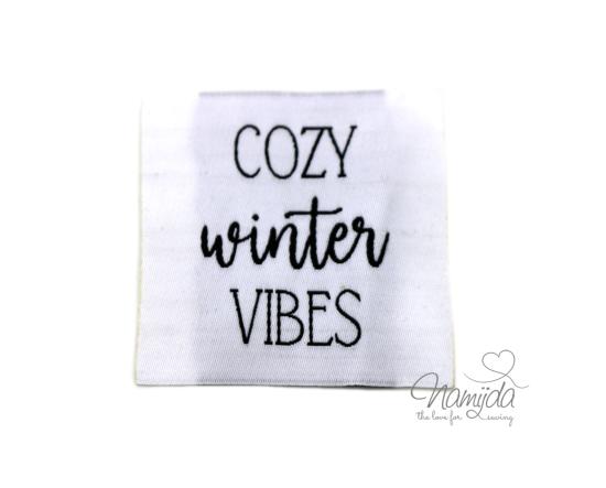 1 STCK. ♥ XL NAMIJDA EP WEBETIKETTEN - COZY winter VIBES - WEISS ♥