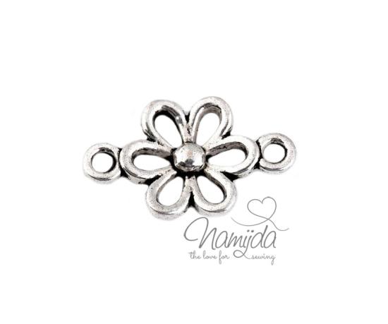 1 Stück - FLOWER Anhänger - SILBER - 19x15mm