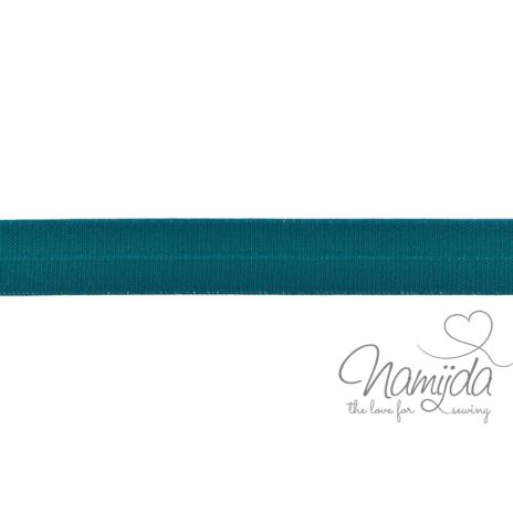 1 MTR. ♥ Elastisches Einfassband MATT - PETROL - 20mm ♥