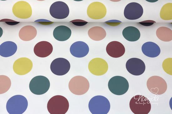 0,5 MTR. ♥ DOTS REGENJACKEN STOFF PASTELL PUNKTE NATUR ♥