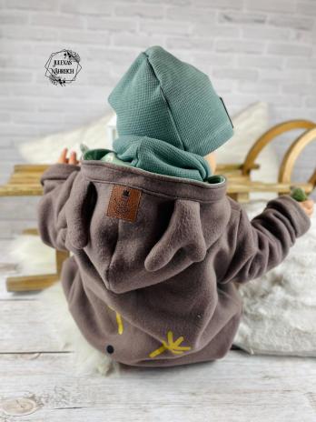 0,5 MTR. ♥ BIO Doubelface Baumwollfleece Dusty BRAUN - 100% Baumwolle ♥