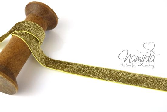 1 MTR. ♥ LUREX GLiTZERBAND GoLD - 15mm ♥