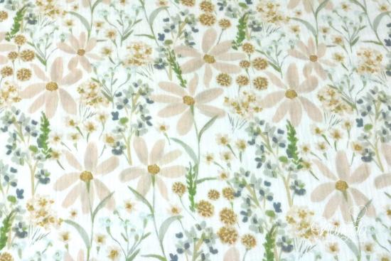 0,5 MTR. ♥ MUSSELIN - PASTELL FLOWERS  ♥