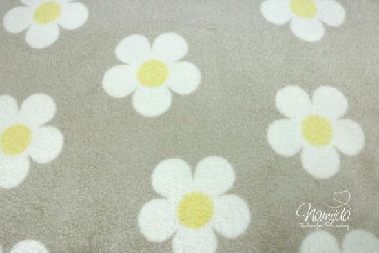 0,5 MTR. ♥ FLEECE GÄNSEBLÜMCHEN SAND ♥