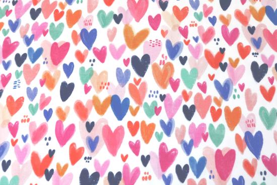 0,5 MTR. ♥ PAINTED HEARTS JERSEY - MULTICOLOR ♥