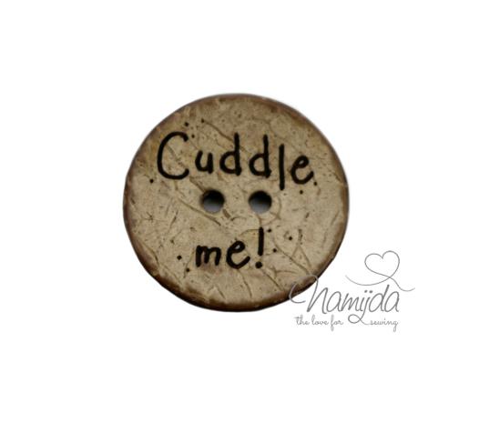 1 Stück ♥ EIGENPRODUKTION KOKOSKNOPF Cuddle me!...  - HOLZKNOPF - 22mm ♥