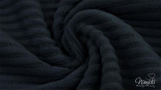 0,5 MTR. ♥ BREITCORD BAUMWOLL JERSEY - DuNKELBLau/NaVY - ELASTISCH - WASHED ♥