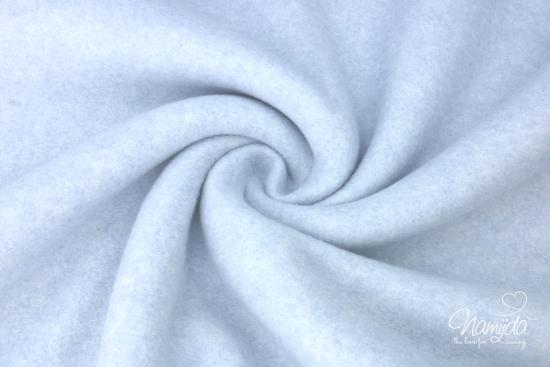 0,5 MTR. ♥ BIO Doubelface Baumwollfleece HELLBLAU MELANGE - 100% Baumwolle ♥