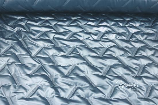 0,5 MTR. ♥ ABGESTEPPTER JACKENSTOFF METALLIC BLAU  ♥