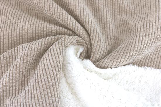 0,5 MTR. ♥ WEICHER  PLÜSCHCORD BEIGE ♥