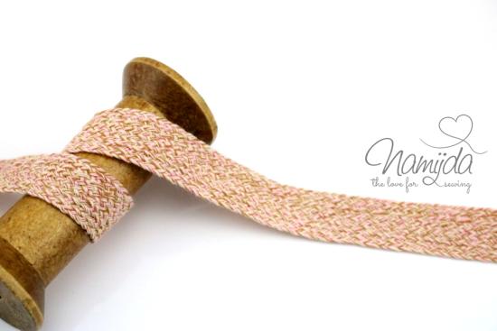 1 MTR. MULTICOLOUR Kordel  RoSA/SaND - 2cm - flach