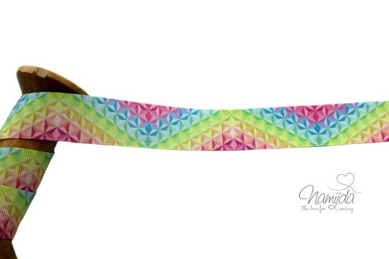 1 MTR. RIPSBAND / WEBBAND RAINBOW - 25mm