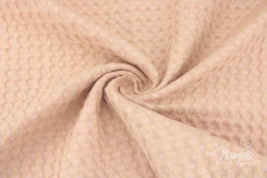 0,5 MTR. ♥ Soft Waffel Piqué  ROSE/APRICOT - Baumwollstoff ♥