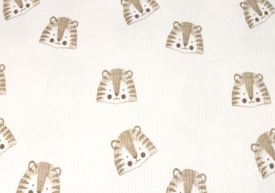 0,5 MTR. ♥ RIPPSTRICK JERSEY  CUTE LION NATUR ♥