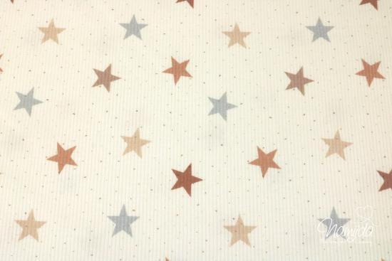 0,5 MTR. ♥ RIPPSTRICK JERSEY  STARS NATUR ♥