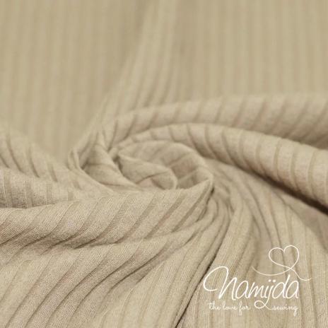 0,5 MTR. ♥ BREITCORD RIPPSTRICK JERSEY HELL TAUPE ♥