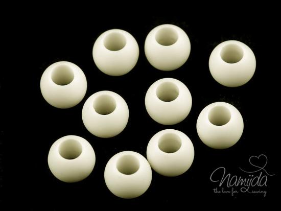 10 Stück ♥ KUNSTSTOFF PERLEN - CREME - 10x11mm ♥