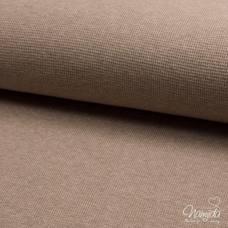 0,5 MTR. WAFFEL JERSEY 100% BAUMWOLLE - BEIGE MELANGE