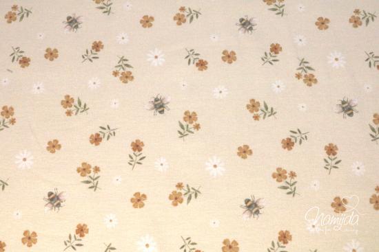 0,5 MTR.  BIO JERSEY AQUARELL BEES & FLOWERS