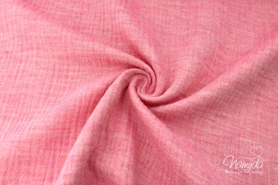 0,5 MTR. ♥ DouBLE GAUZE - Musselin  ROSA meliert - Baumwollstoff ♥