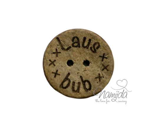 1 Stück ♥ EIGENPRODUKTION KOKOSKNOPF Laus Bub - HOLZKNOPF - 22 mm ♥