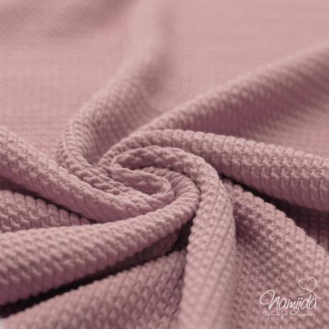 0,5 MTR. ♥ MINI WAFFEL ZOPFMUSTER STRICKJERSEY - MAUVE ♥