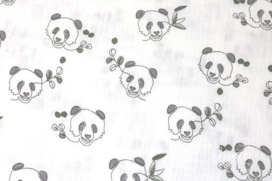 0,5 MTR. ♥ MUSSELIN PANDA LIEBE  ♥