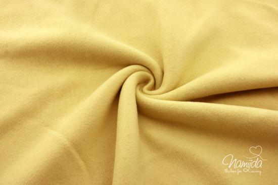 0,5 MTR. ♥ BIO Doubelface Baumwollfleece Dusty Gelb - 100% Baumwolle ♥