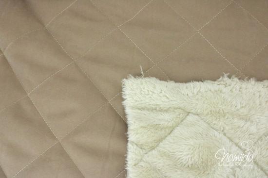 0,5 MTR. ♥ SUPER WEICHER ABGESTEPPTER JACKENSTOFF VELOUR BEIGE ♥