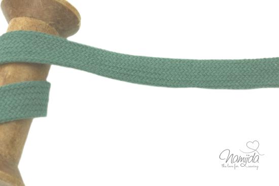 1 MTR. ♥ Kordel, Band - flach -  DUSTY MINT - 1,5 cm ♥