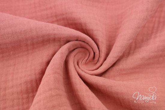 0,5 MTR. ♥ DouBLE GAUZE - Musselin PUDER ROSA - Baumwollstoff ♥