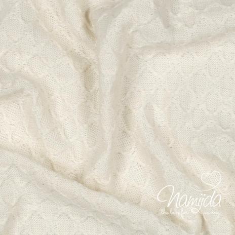 0,5 MTR. ♥ WEICHER FEINSTRICK JACQUARD - NATUR ♥