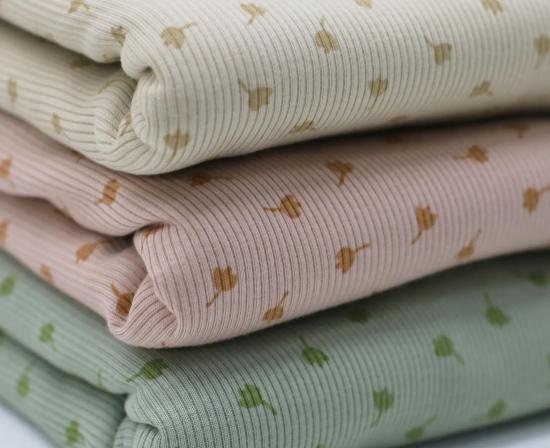 0,5 MTR. ♥ RIPPSTRICK JERSEY STREUBLÜMCHEN - KHAKI LIGHT ♥