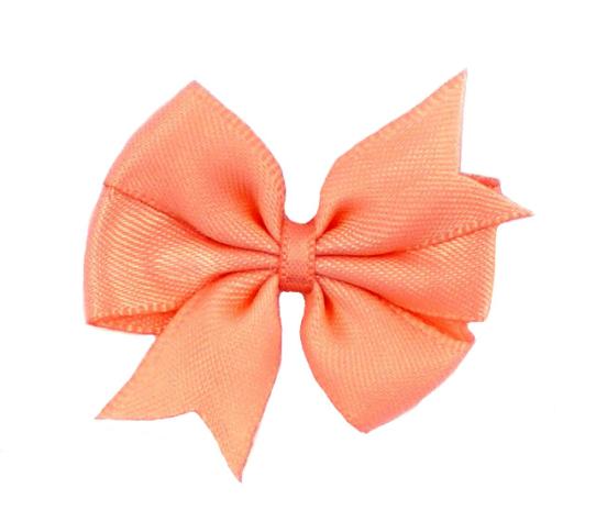 1 Stück - SATIN TWIN SCHLeife - PEACH - 4cm