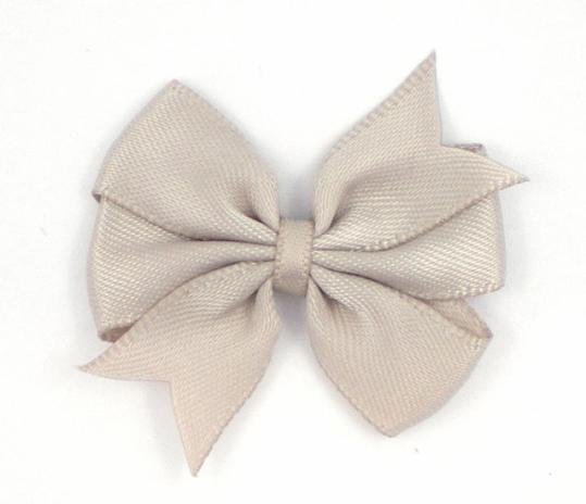 1 Stück - SATIN TWIN SCHLeife - TAUPE - 4cm